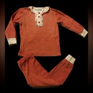 ❤️ Little English Boutique PJ Set Children’s S Girls 6 Red White Holiday Pajamas